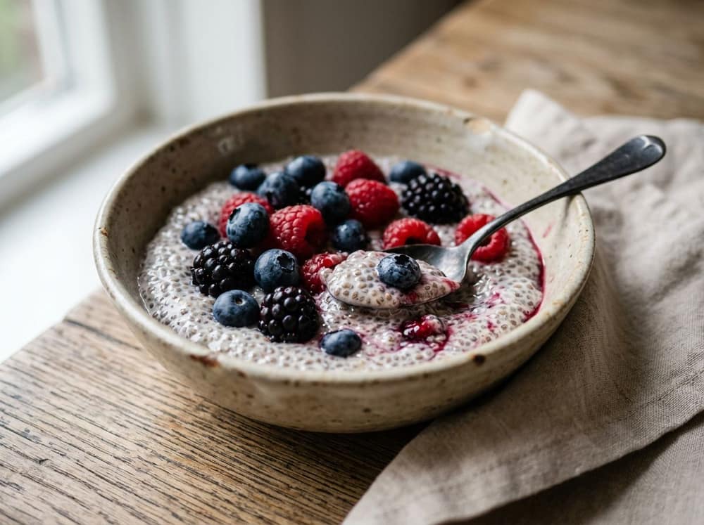 Chia-pudding met bosvruchten