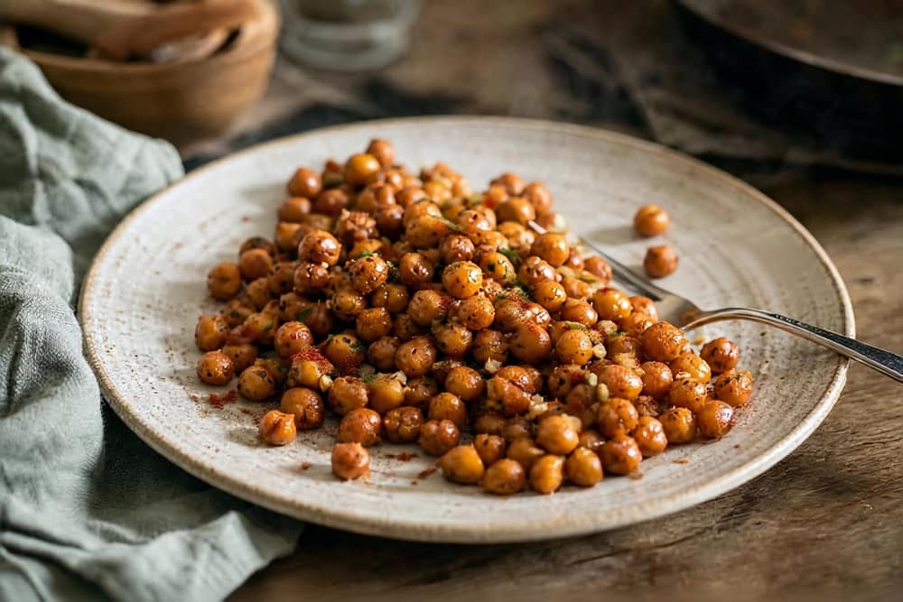 Gebakken kikkererwten uit de oven