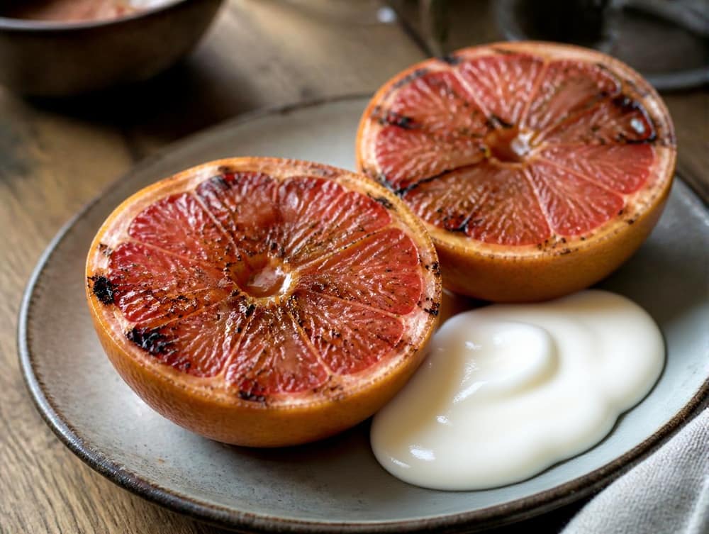 Gegrilde grapefruit met honing en kaneel