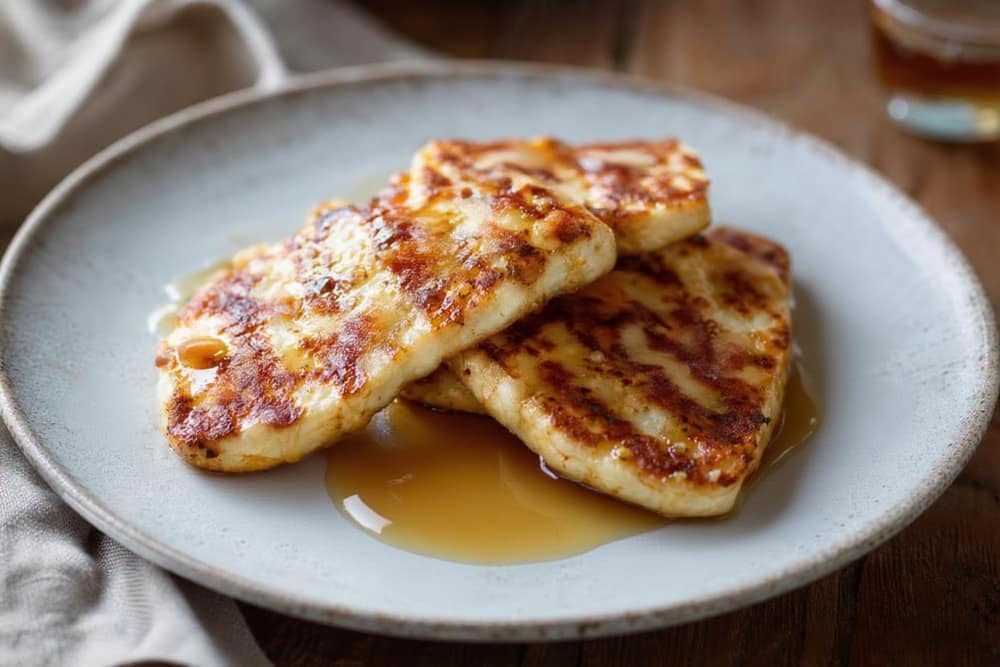 Gegrilde halloumi met honing