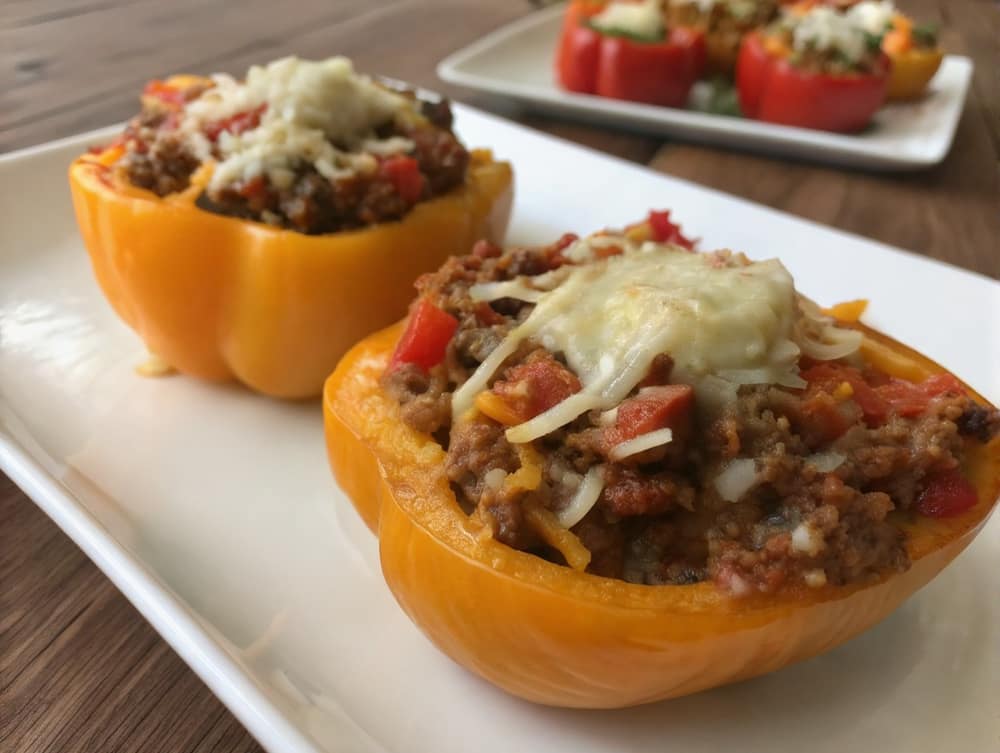 Gevulde paprika met mager gehakt