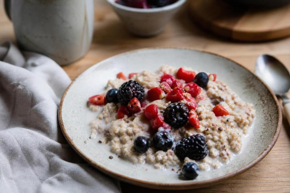 Overnight oats met bessen