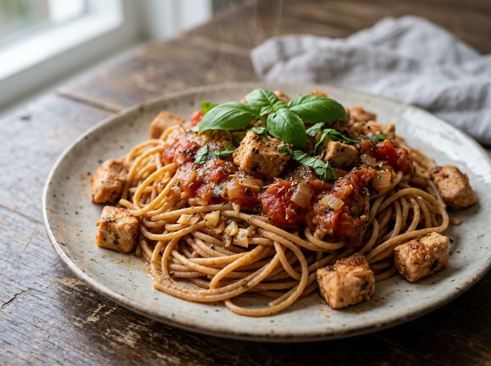 Volkoren pasta met tomaat