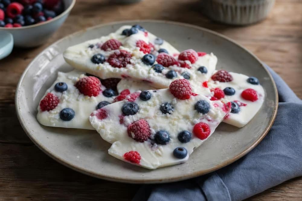 Yoghurt bark met bessen